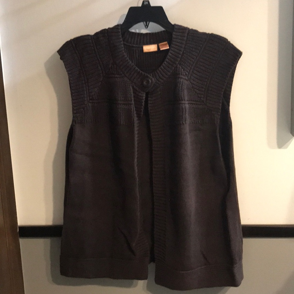 Brown sweater vest